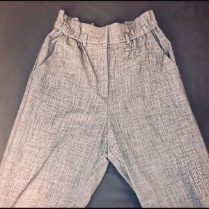 WORK PANTS: GREY HIGH WAIST PANTS w BELT , H&M